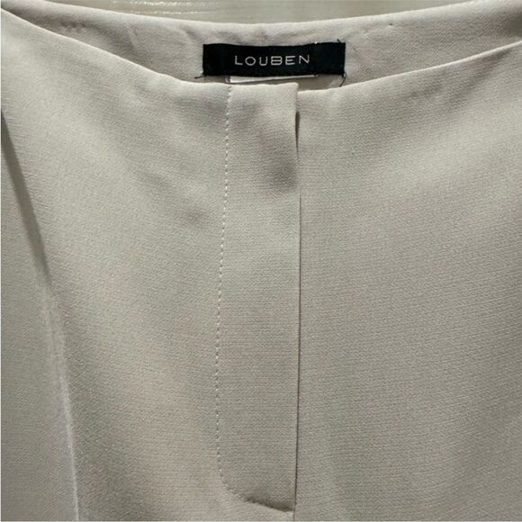 Louben Womens Pants Nordstrom Ivory Dress Pants Size 14 Straight Leg Slacks - Picture 5 of 11